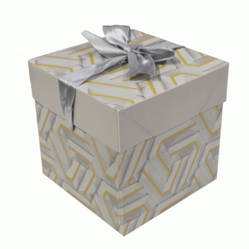 Cadeaudoos Dots Grijs & Goud (22x22x22cm)