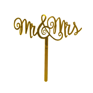 Cake Topper Mr&Mrs Goud