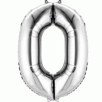 Folie Ballon 0 Zilver XL