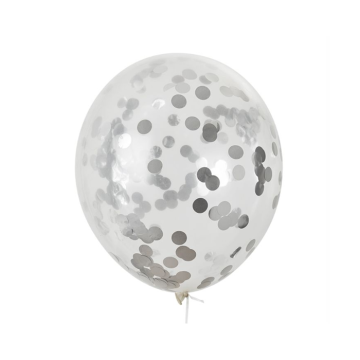 Confetti Ballonnen Zilver (5st)