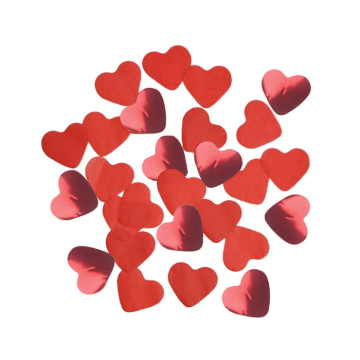 Zijdevloei confetti hartjes rood