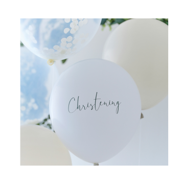 Ballonnen Christening Wit, Nude & Confetti Ginger Ray (5st) 