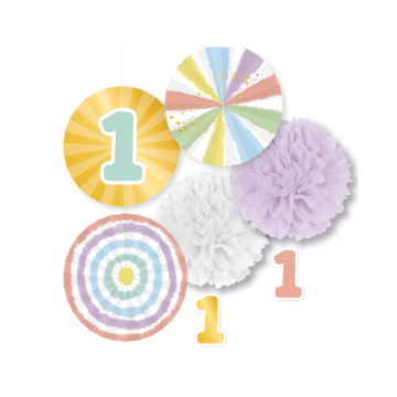Decoratie Kit 1st Birthday Rainbow (5st) 