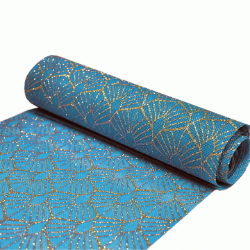 Decoratiestof Leaf Blauw & Goud (28x270cm)