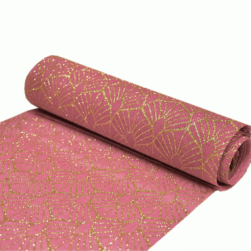 Decoratiestof Leaf Roze & Goud (28x270cm)