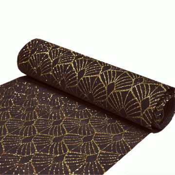 Decoratiestof Leaf Zwart & Goud (28x270cm)