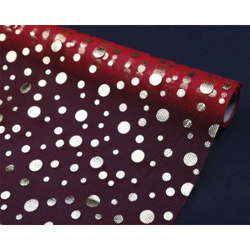 Decoratiestof Dots Rood & Goud (5m)