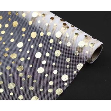 Decoratiestof Dots Wit & Goud - 5 meter