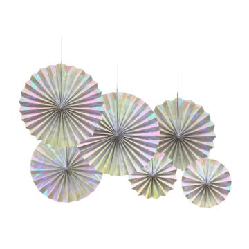 Deco Waaiers Iridescent - 6 stuks