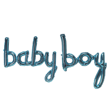 Folieballon Script baby boy Blauw