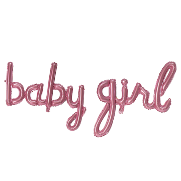 Folieballon Script baby girl Roze 