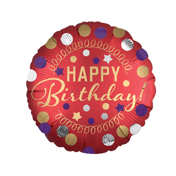 Folieballon Happy Birthday! Rood Satin Luxe (45cm) 
