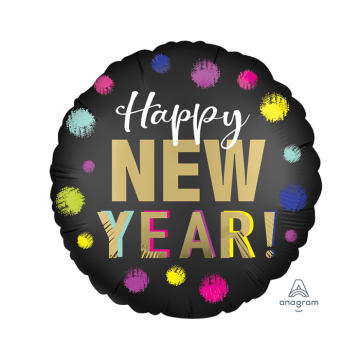 Folieballon Happy New Year Dots Satin -