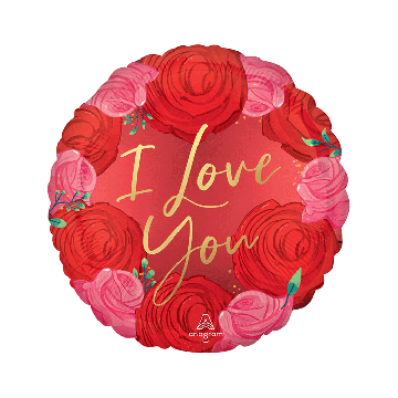 Folieballon I Love You Rozen Satin Luxe