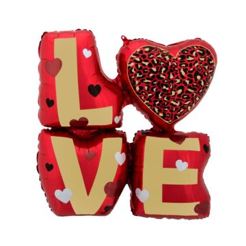 Folieballon Love Animal Print (68x73cm) 