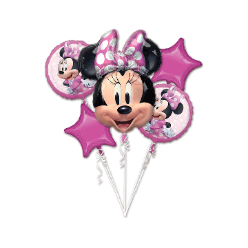 Folieballon Boeket Minnie Mouse (5dlg) 