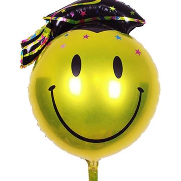 Folieballon Smiley Geslaagd