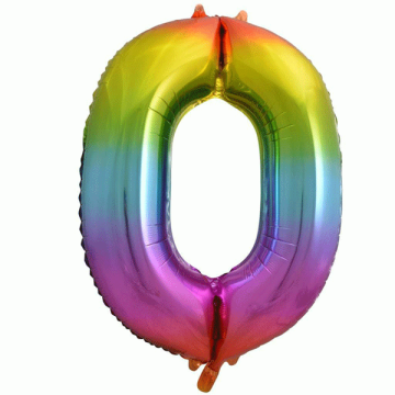 Folieballon 0 Regenboog XL