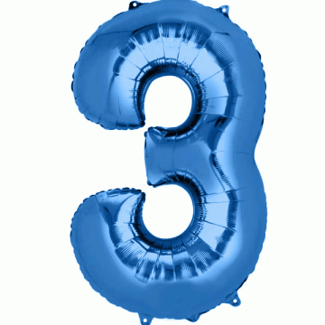 Folie Ballon 3 Blauw XL