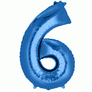 Folie Ballon 6 Blauw XL