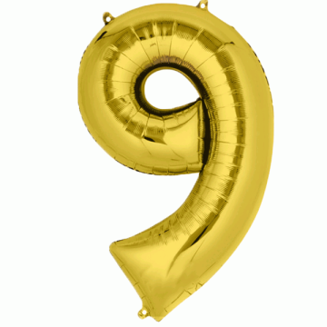 Folie Ballon 9 Goud XL