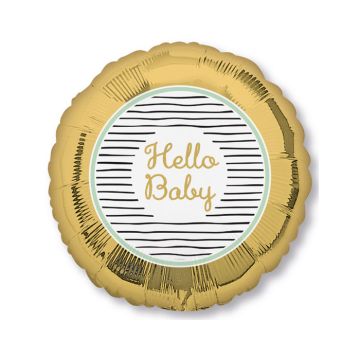 Folieballon Hello Baby Goud (43cm) 