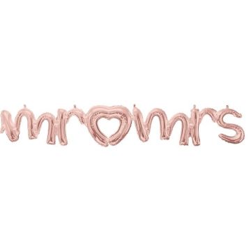 Folieballon 'mr & mrs' Roségoud 