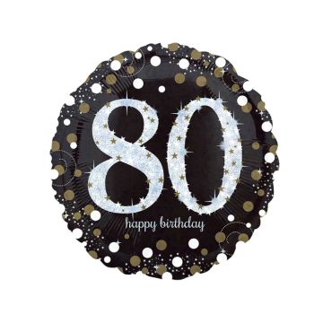 Folieballon 80 Happy Birthday Sparkling