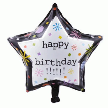 Folieballon happy birthday Ster