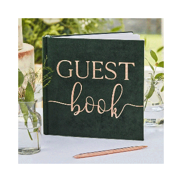 * Gastenboek Velvet Groen Ginger Ray