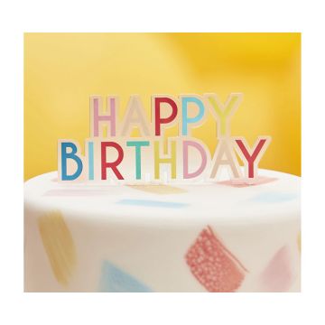 * Taarttopper Happy Birthday Regenboog Ginger Ray 