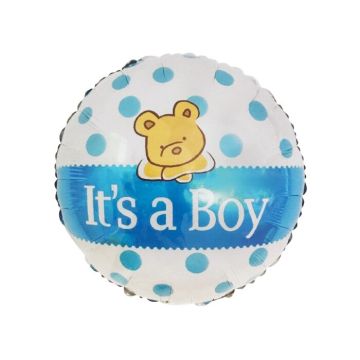 Folieballon It's a Boy Beer Blauw (45cm) 