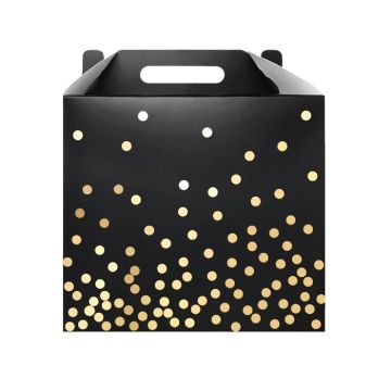 Cadeaudoos XL Dots Zwart/Goud