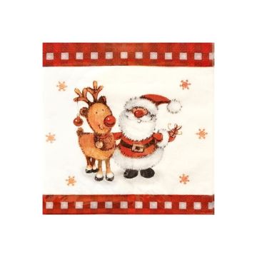 Servetten Kerstman & Rendier - 20 stuks