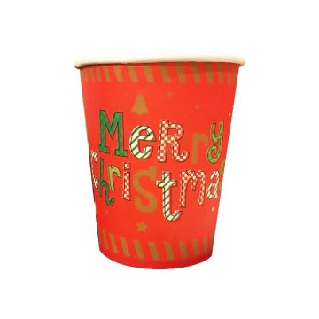 Bekers Merry Christmas Groen/Rood (10st)