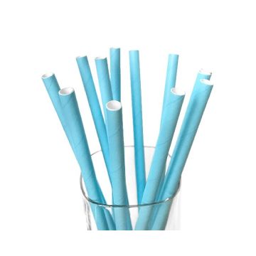 Papieren Rietjes Blauw (12st)