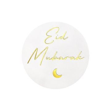 Stickers Eid Mubarak Wit/Goud (24st)