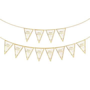 Papieren Vlaggenlijn Happy Birthday Confetti