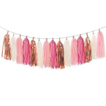 DIY Tassel Garland Fuchsia/Roségoud