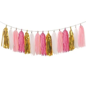 DIY Tassel Garland Roze/Goud