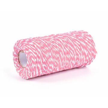 Bindtouw Katoen Roze/Wit (100m) 