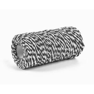 Bindtouw Katoen Zwart/Wit (100m) 