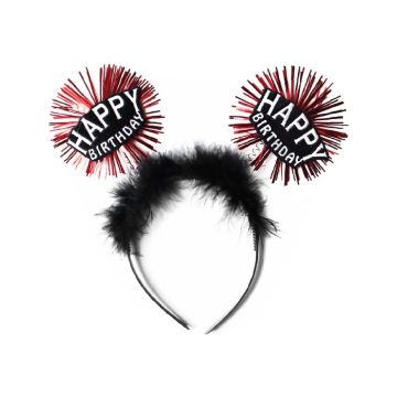 Diadeem 'Happy Birthday' Rood 