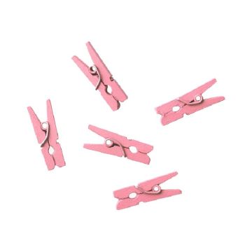 Houten Mini Knijpertjes Roze (24st) 