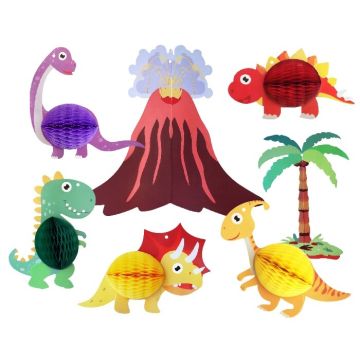 Honeycomb Decoratieset Dinosaurus (7st)