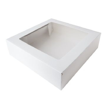 Taartdoos met venster Wit 19x19x5cm (4st) 