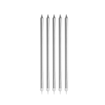 Verjaardag Kaarsjes Zilver (6st)