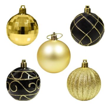 Kerstballen Black & Gold