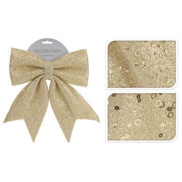 Kerstdeco Strik XL Goud - 29 cm 