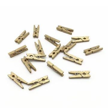 Houten Mini Knijpertjes Goud (24st) 